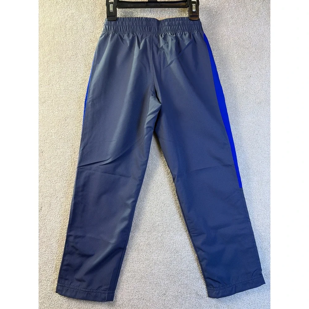 Under Armour Rival Woven Pants Boy Small Blue Gray Mesh Lined Athletic Track NEW